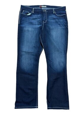 Women’s Y2K BKE Drew Dark Wash Bootcut Cute Blue Jeans Size 38